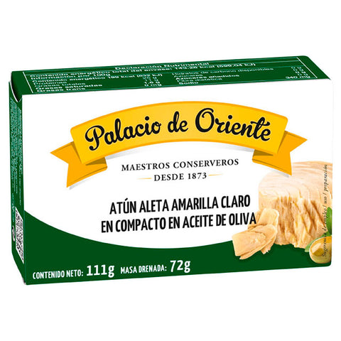 Atún Aleta Amarilla Claro Compacto en Aceite de Oliva Palacio de Oriente 111g